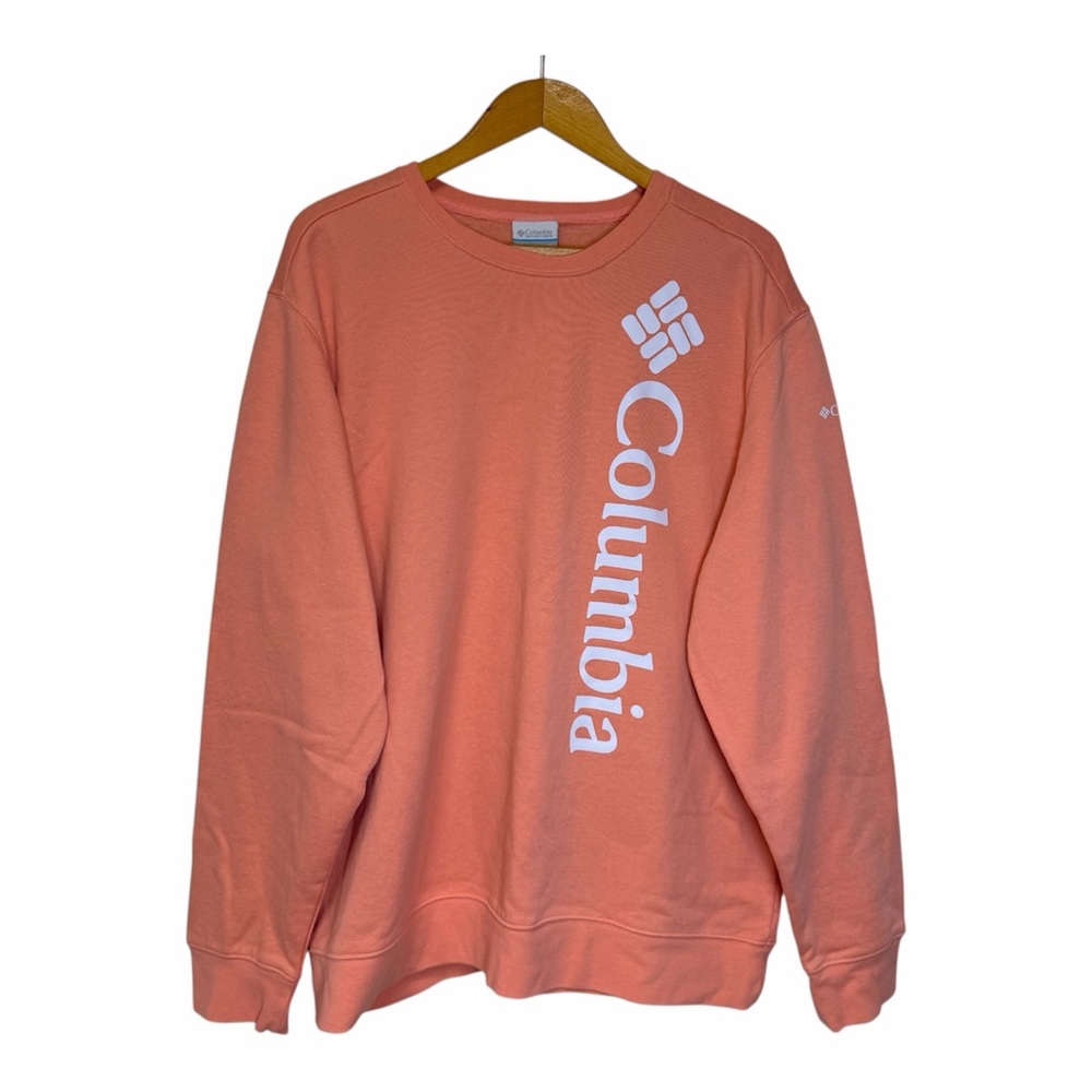 Columbia Mens Trek Crewneck Pullover Sweatshirt XL Coral Peach Outdoor Active - Picture 10 of 10